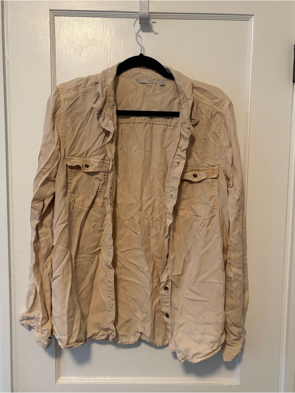 Halogen Khaki Button Down Shirt, XL